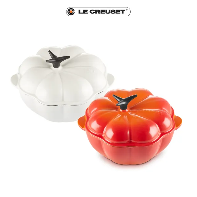 【Le Creuset】南瓜琺瑯鑄鐵鍋22cm(棉花白/火焰橘 2色選1)