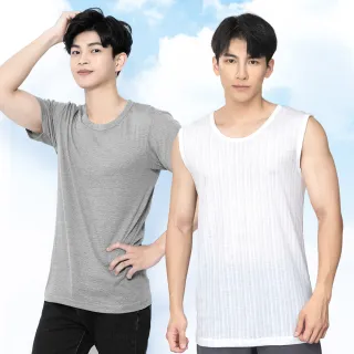 【GIAT 吉亞特】3件組-男排汗短袖上衣 背心(多款選/台灣製造)