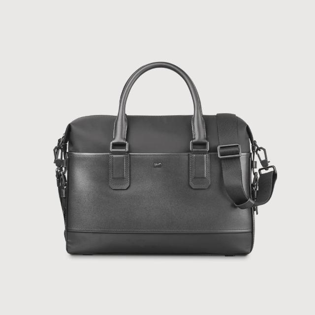 【BRAUN BUFFEL 德國小金牛】尼爾-B 公事包-黑色(BF522-65-BK) 男包送禮推薦