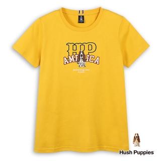 【Hush Puppies】女裝 T恤 經典造型HP刺繡狗T恤(黃色 / 44211104)