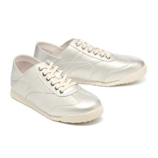 【MISS 21】日常率性金屬感全真皮綁帶厚底休閒鞋(銀)