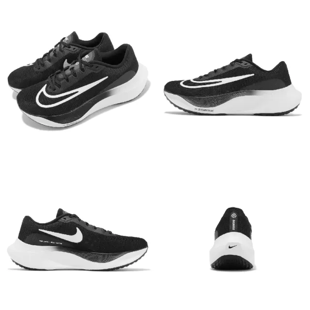 【NIKE 耐吉】慢跑鞋 Zoom Fly 5 男鞋 黑 白 輕量 回彈 路跑 馬拉松 運動鞋(DM8968-001)