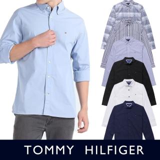 【Tommy Hilfiger】TOMMY 經典刺繡Logo長袖襯衫 上衣-多色組合(平輸品/)