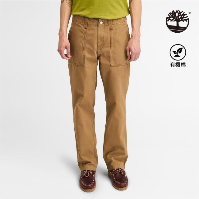 【Timberland】男款深小麥色帆布休閒褲(A5QAPEH2)