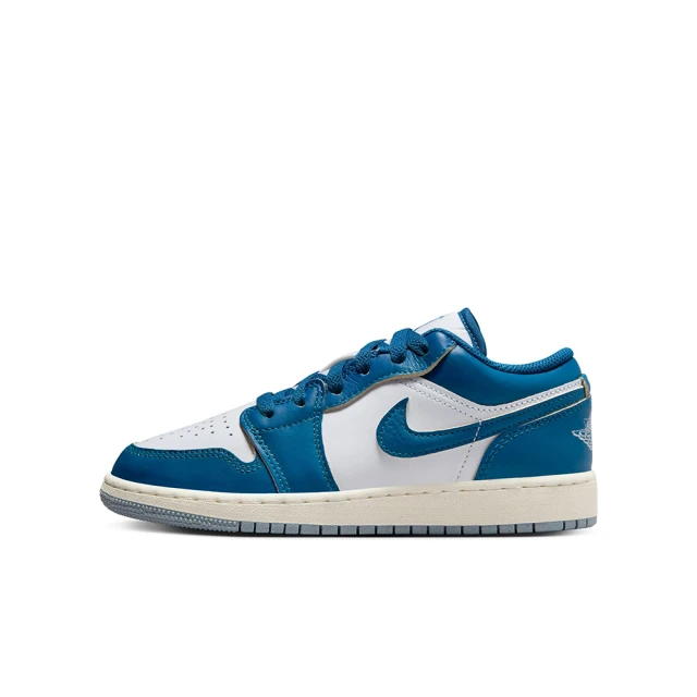 NIKE 耐吉 AIR JORDAN 1 LOW SE 大童 女鞋 休閒鞋 運動鞋 喬丹 藍白(FN9137141)