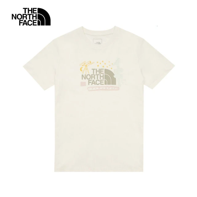 The North Face TNF 北臉 休閒 運動 短袖上衣 W S/S BTS GRAPHIC?STD TEE - AP 女 米白(NF0A8ASMQLI)