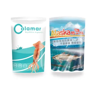 【Calamar】阿根廷100%手撕深海魷魚條4包+鱈魚條4包(70g/包共8包入/拜拜箱/中元/普渡)