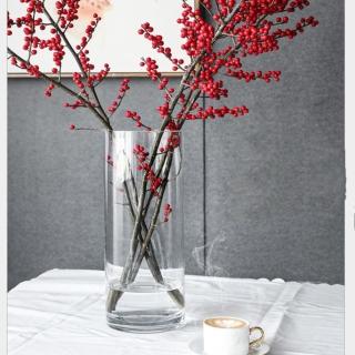 【JEN】圓筒透明玻璃花瓶花器高30cm口徑15CM