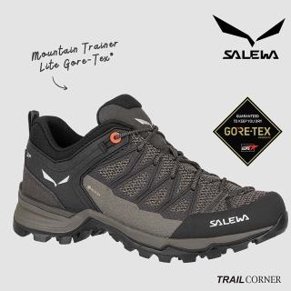 【SALEWA】MOUNTAIN TRAINER LITE GORE-TEX 女 防水包 登山健行鞋 胡桃木/螢光珊瑚(低筒登山鞋 防