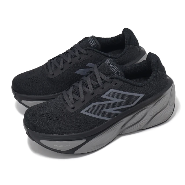 NEW BALANCE 慢跑鞋 Fresh Foam X More V5 D 女鞋 寬楦 黑 灰 厚底 運動鞋 NB(WMORLK5-D)