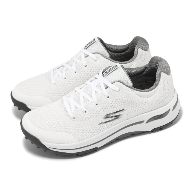 SKECHERS 高爾夫球鞋 Go Golf Arch Fit-Balance 女鞋 白 灰 防潑水 抓地 運動鞋(123006-WHT)