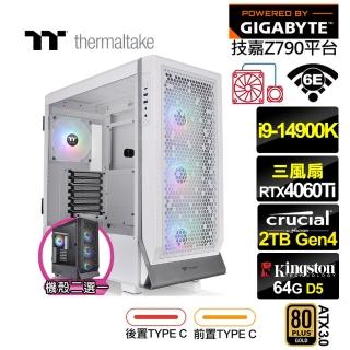 【技嘉平台】i9廿四核GeForce RTX 4060TI{英雄K6AD}水冷電競電腦(i9-14900K/Z790/64G/2TB/WIFI)