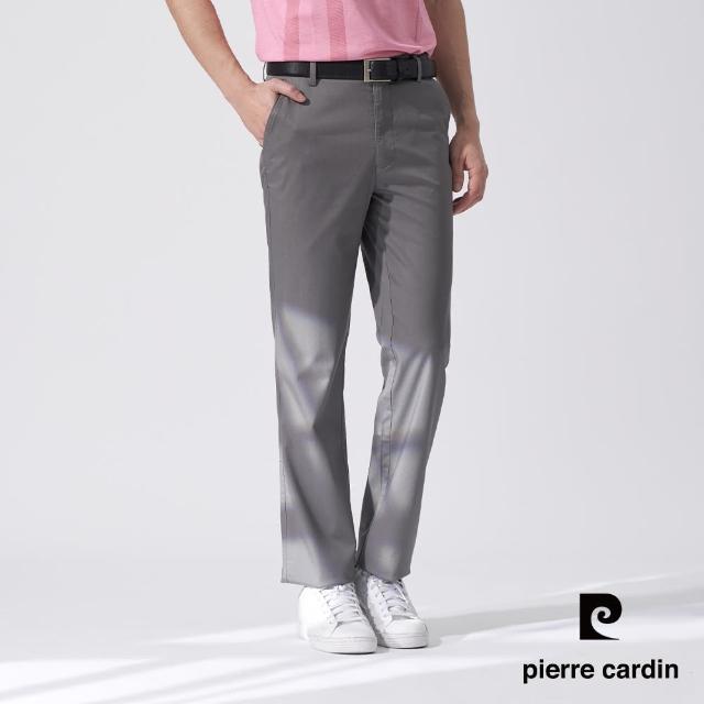 【pierre cardin 皮爾卡登】商務休閒 男款 彈性平口休閒長褲-灰色(5247881-95)