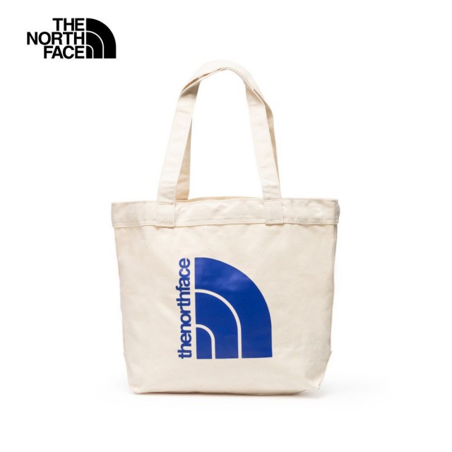 【The North Face】TNF 北臉  休閒 帆布 側背包 COTTON TOTE 男 女 米白(NF0A3VWQVEN)