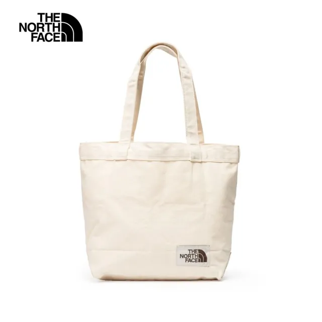 【The North Face】TNF 北臉  休閒 帆布 側背包 COTTON TOTE 男 女 米白(NF0A3VWQVEN)