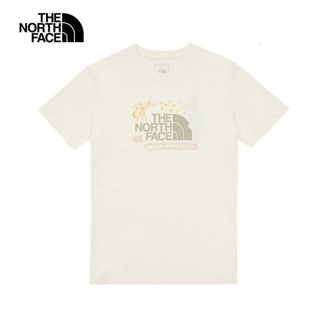 【The North Face】TNF 北臉 休閒 運動 短袖上衣 W S/S BTS GRAPHIC?STD TEE - AP 女 米白(NF0A8ASMQLI)