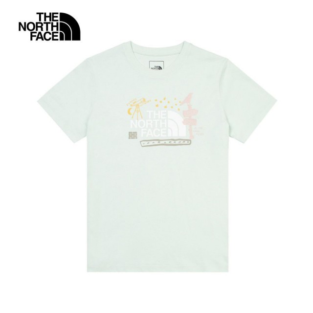 【The North Face】TNF 北臉 休閒 運動 短袖上衣 W S/S BTS GRAPHIC?STD TEE - AP 女 薄荷綠(NF0A8ASM1OF)