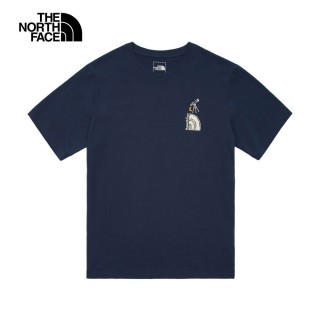 【The North Face】TNF 北臉 短袖上衣 休閒 U BTS S/S RLX TEE - AP 男 女 藍色(NF0A8AT48K2)