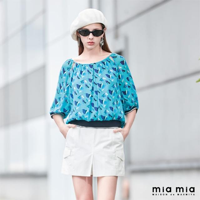 【mia mia】花卉印花鏤空上衣