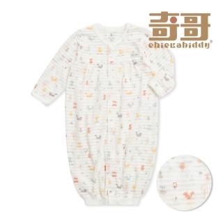 【奇哥官方旗艦】Chic a Bon 嬰幼童裝 小森林長袍妙妙裝/連身衣-天絲橫紋單面布(3-12個月)