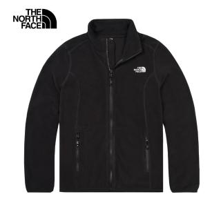 【The North Face 官方旗艦】北面女款黑色舒適保暖立領抓絨外套｜8AYFJK3