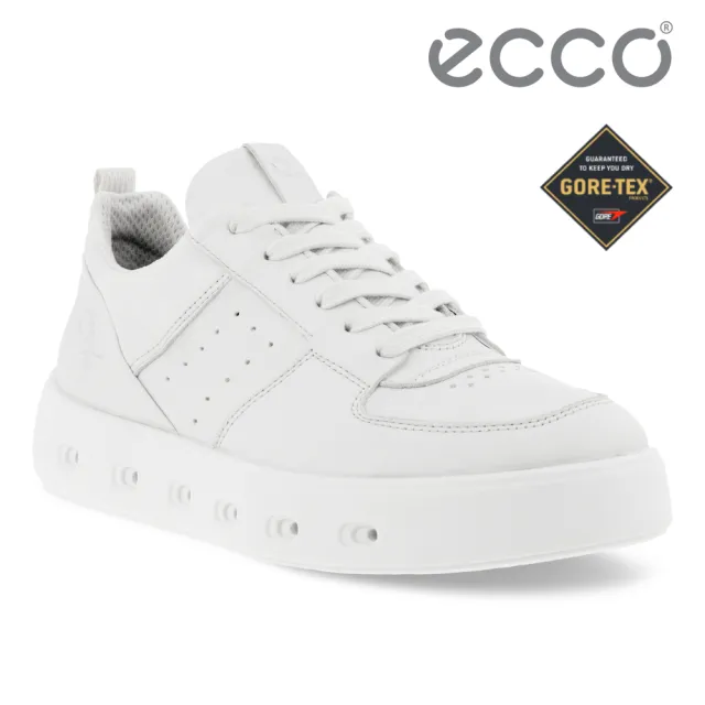 【ecco】STREET 720 W SNEAKER 街頭趣闖防水皮革休閒鞋 女鞋(白色 20971301007)