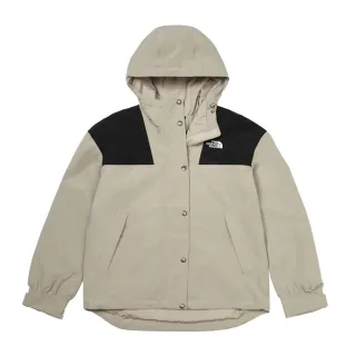 【The North Face 官方旗艦】北面女款灰色DryVent防水透氣連帽衝鋒衣｜7QSI5IF(外套)