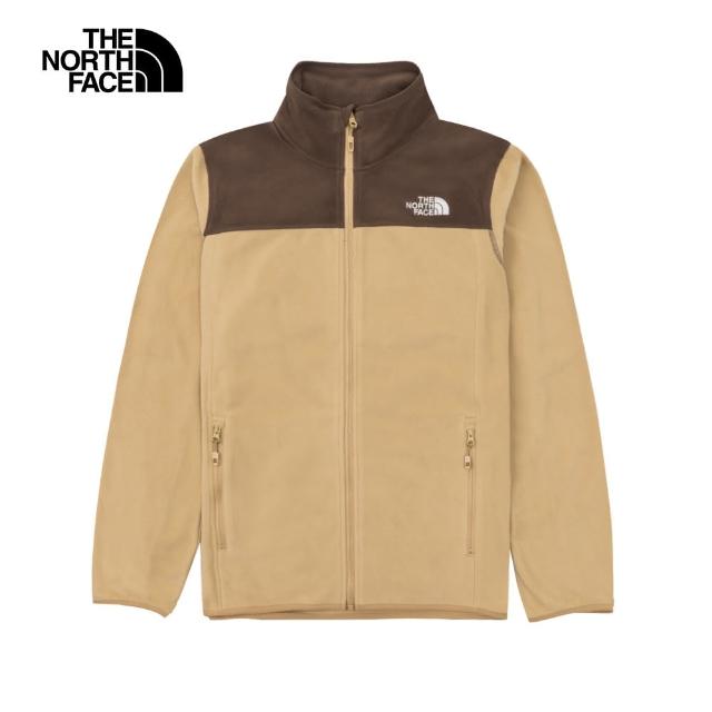 【The North Face 官方旗艦】北面男款棕色立領抓絨外套｜8AYK8HO