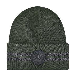 【CANADA GOOSE】CANADA GOOSE北極圈LOGO羊毛反光條紋針織毛(軍綠)