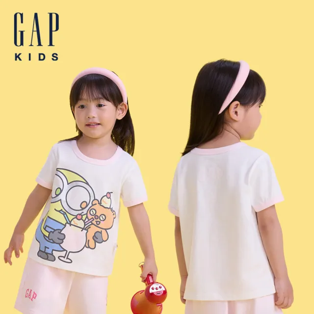 【GAP】兒童裝 Gap x Minions小小兵聯名 Logo純棉印花圓領短袖T恤-多款任選(466038&545514&562512&562525)