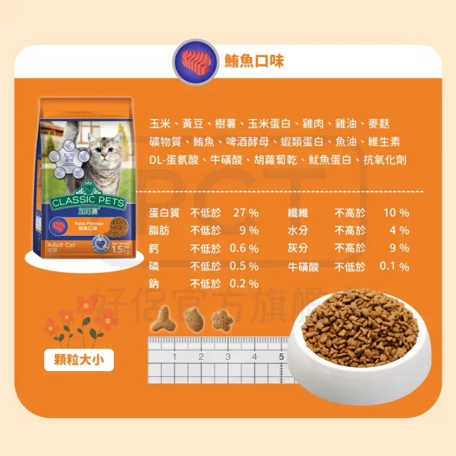 【Classic Pets 加好寶】貓乾糧-化毛配方 1.5KG(貓飼料/成貓)