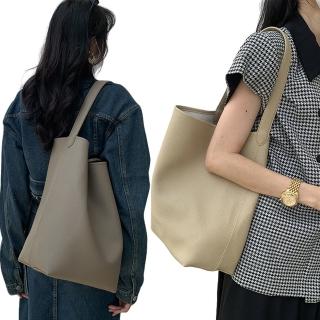 【MoonDy】包包 水桶包 女包 通勤包 復古包包 皮革包包 單肩包 大容量 大水桶包 肩揹包 腋下包 子母