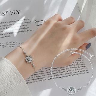 【LEESA】手鏈\合成鑽石\女手環\小禮物\S925\莫桑鑽石手鍊\手飾\女生禮物\情人節禮物\鈍銀手鏈\