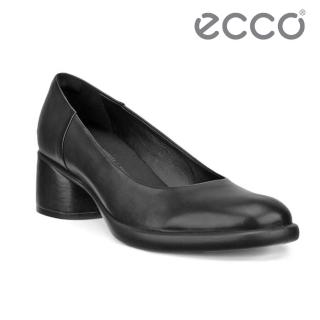 【ecco】SCULPTED LX 35 雕塑奢華皮革正裝低跟鞋 女鞋(黑色 22249301001)
