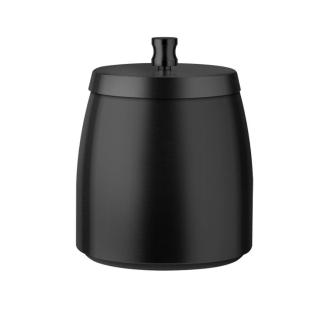 【PUSH!】居家生活用品拉絲不銹鋼帶蓋煙灰缸防風防飛(煙灰缸 收納盒 黑色D244-1)