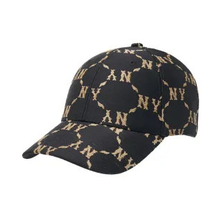 【MLB】可調式硬頂棒球帽 Monogram系列 紐約洋基隊(3ACPM044N-50BKS)