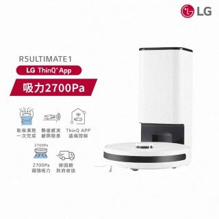 【LG 樂金】CordZero R5T 智慧聯網自動除塵變頻濕拖清潔掃地機器人(R5ULTIMATE1 雲朵白)