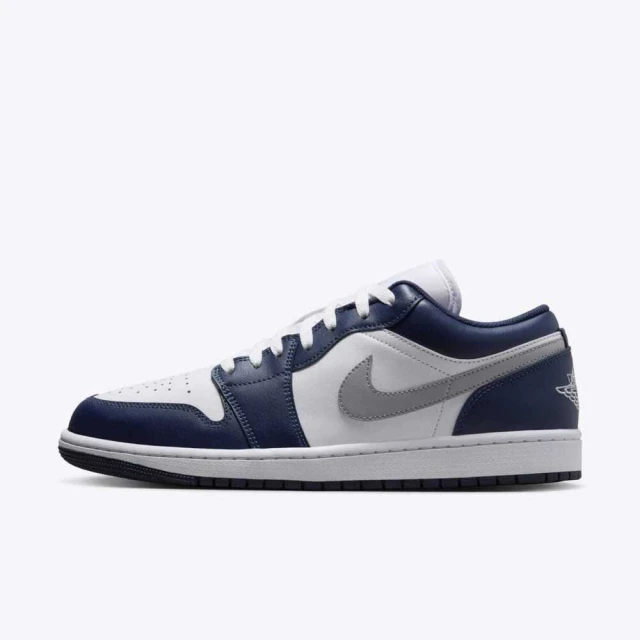 NIKE 耐吉 Air Jordan 1 Low 男 休閒鞋 運動 喬丹 AJ1 低筒 海軍藍 灰(553558-141)