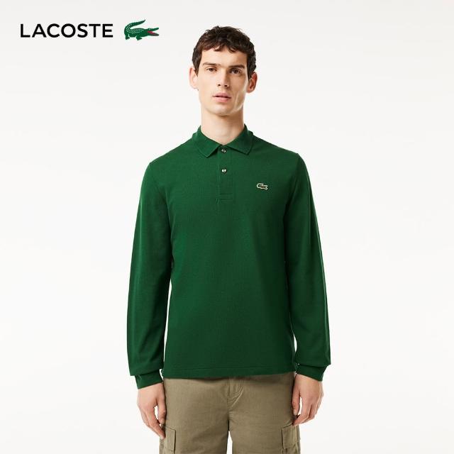 【LACOSTE】男裝-經典L1312長袖Polo衫(綠色)