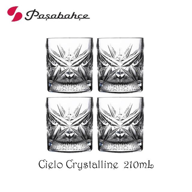 【Pasabahce】Cielo Crystalline 絢麗系列 水晶雕花酒杯四入組 210mL(水晶玻璃杯/威士忌杯)