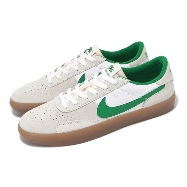 【NIKE 耐吉】滑板鞋 SB Heritage VULC 男鞋 米白 綠 麂皮 膠底 復古 休閒鞋 運動鞋(CD5010-101)