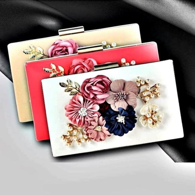 【巴黎精品】現貨+預購 晚宴包手拿包(珍珠立體花朵鍊條女包包5色a1fi43)