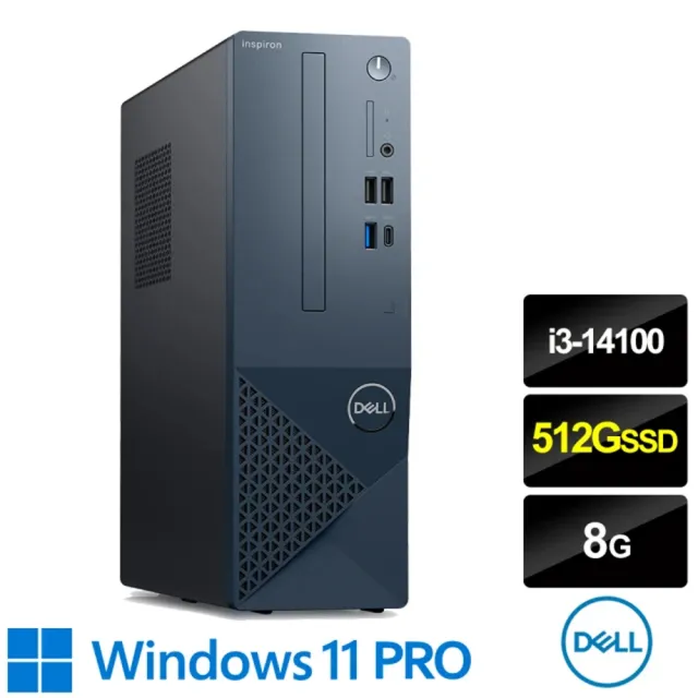 【DELL 戴爾】微軟M365組★i3四核桌上型電腦(Inspiron 3030S-P1308BTW/i3-14100/8G/512G SSD/W11P)