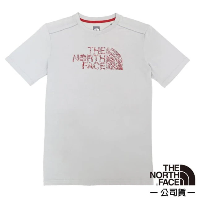 The North Face 男 彈性透氣VaporWick短袖圓領T恤.休閒套頭衫.運動上衣(A9SW-AOM 灰白)