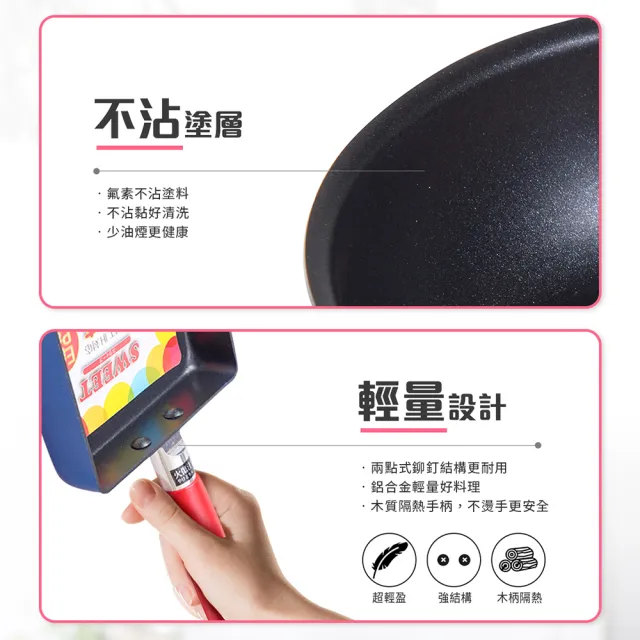 【Quasi】彩漾輕巧單柄不沾萬用炒鍋24cm(IH電磁爐、瓦斯爐可用)