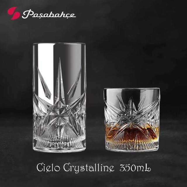 【Pasabahce】Cielo Crystalline 絢麗系列 水晶雕花杯四入組 350mL(威士忌杯/高球杯/水晶玻璃杯)
