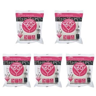 【HARIO】V60漂白02濾紙110張*5(VCF02-110W*5)