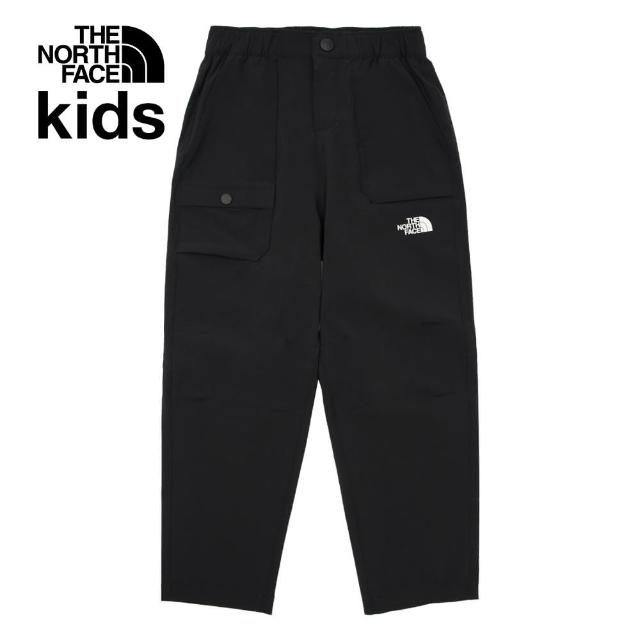 【The North Face 官方旗艦】北面兒童黑色UPF防曬休閒長褲｜87Z2JK3(抗UV)