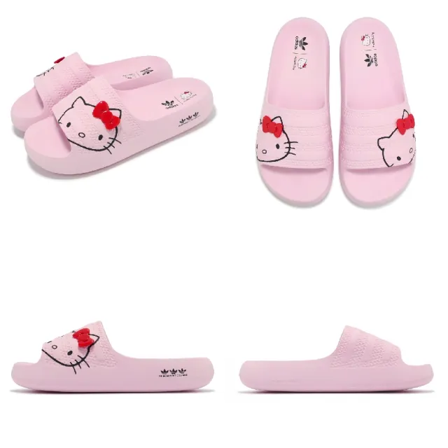 【adidas 愛迪達】x Hello Kitty 拖鞋 Adilette Ayoon W 女鞋 粉 三麗鷗聯名款 愛迪達(IH2680)