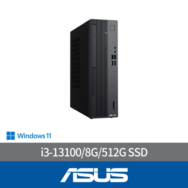 ASUS 華碩 i3四核電腦(i3-13100/8G/512G SSD/W11/H-S500SER-313100010W)